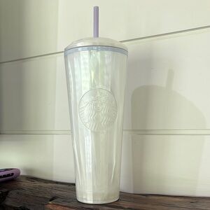 Starbucks White Drinkware Tumbler with Iridescent Finish